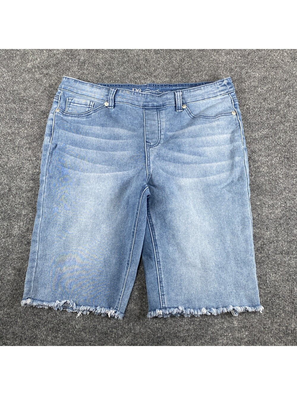Diane Gilman Shorts Women DG2 Denim Pull On Raw Hem Stretch Blue Size PL Ag